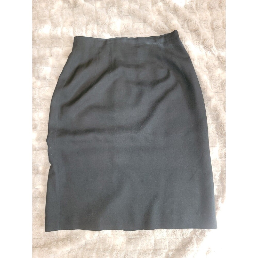 August Silk 100% Silk Womens Black Pencil Skirt Size 6 Y2k 90s Style